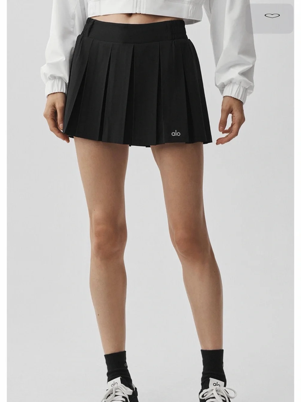 ALO Yoga Black Pleated Mini Skirt